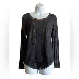 Helmut Lang Edgy Scoop Neck Long Sleeve Top